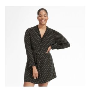Everlane Black/Yellow Dot Shirt Dress